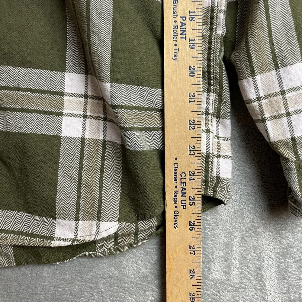 American Eagle Mens Large Green Plaid Long Sleeve Button Front Shirt